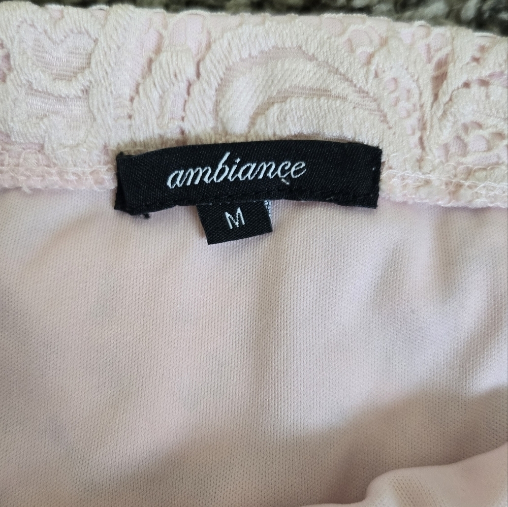 *3/$20 Ambiance 17" Pink Lace Overlay Stretch Classic Mini Skirt - Picture 2 of 5
